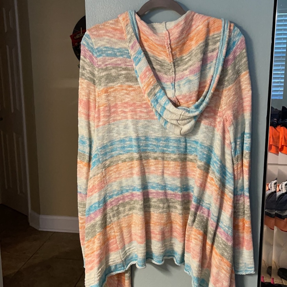 Rip Curl open front woven cardigan with hood